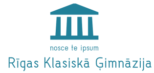 Логотип Rīgas Valsts klasiskās ģimnāzijas e-mācību vide
